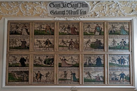 Füssener Totentanz in the Anna chapel of the former Benedictine monastery of St. Mang, Füssen,
