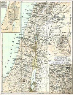 Historical map of Palestine, 1896, Historischer Landkarte von Palästina, Naher Osten, 1896