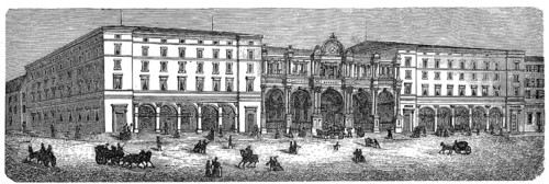 Historical illustration, 19th Century, Main station, Stuttgart21 project, Stuttgart,
