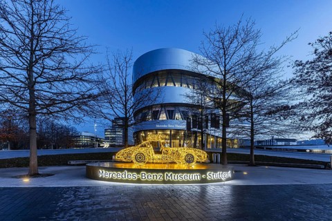 The Mercedes-Benz Museum in Stuttgart presents a journey through the automotive history of the