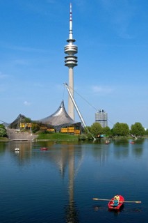 Olympic Lake, Olympic Tower, Olympic Swimming Pool, Olympic Park, BMW four-cylinder tower block
