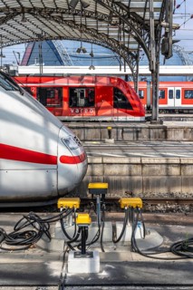 Digitalisation at Deutsche Bahn, in the yellow cable protection and distribution boxes the data