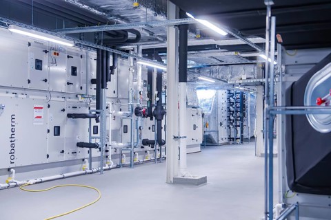 Industrial ventilation systems and plant technology in a modern room, ventilation system, technical