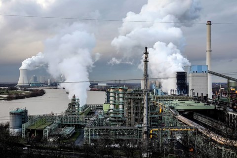 ThyssenKrupp Steel Europe, KBS coking plant Schwelgern on the Rhine in Duisburg-Marxloh, Ruhr area,