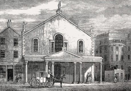 The old Theatre Royal on Princes Street in 1829