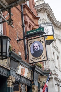 London, United Kingdom. April 9th 2026. Sign for The Salisbury a Grade II listed public house, St