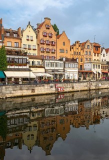 Motlawa River waterfront, Gdansk, Gdansk, Poland