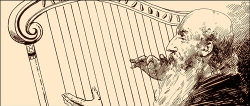 Wilhelm Meister's Apprenticeship, blind Augustin playing harp, novel by Johann Wolfgang von Goethe