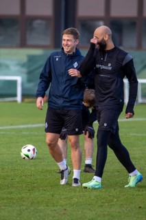 Martin Kobylanski and Terrence Boyd at SV Waldhof Mannheim training session