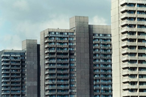 Historical photo of prefabricated buildings in Halle Neustadt, 1990, Halle (Saale), Germany