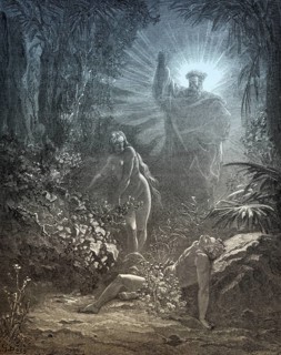 The Creation of Eve, Old Testament, woodcut by Gustave Doré