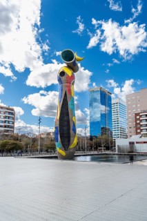 Woman and bird, Dona i Ocell, sculpture by Joan Miró at Park Miró in Barcelona, Spain