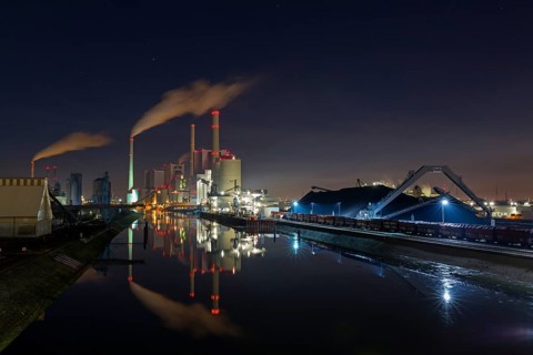 GKM, Großkraftwerk Mannheim AG, hard coal-fired power plant, energy, electricity, night shot,