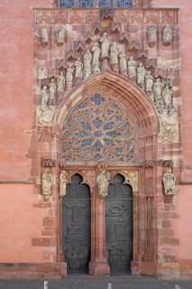 Gothic portal and tympanum, rose window and figures, decorations, Imperial Cathedral, St