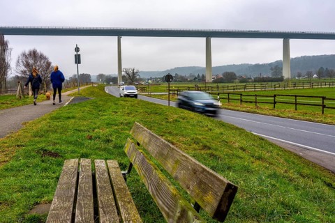 The Mintarder Ruhr Valley Bridge, A52 motorway bridge between Essen and Düsseldorf, longest steel