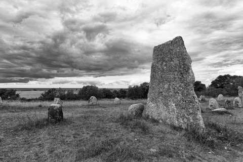 Granite block, burial ground from the Iron Age and Viking Age, stone rows, shipwrecking, barren