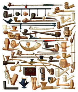 Different African pipes, 19th century