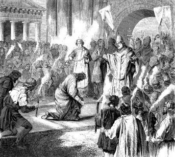 Pope John I, 470 – 526, Pope from 523 to his death in 526, visiting Constantinople