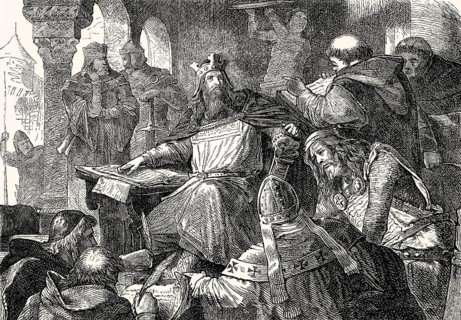 Scholars at the court, Carolingian literary reorganization by Charlemagne, 7th century