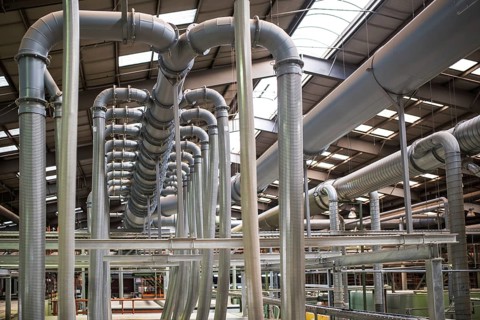 Dust removal pipe at the factory