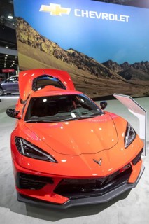 Detroit, Michigan USA - 10 January 2025 - The 2025 Chevrolet Corvette Stingray ELT coupe at the