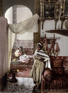 Noble Moorish Women, Algiers, Algeria, ca 1890, Historical, digitally restored reproduction from a