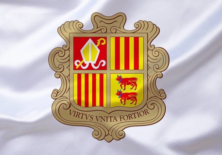 The coat of arms of Andorra, Europe, Studio