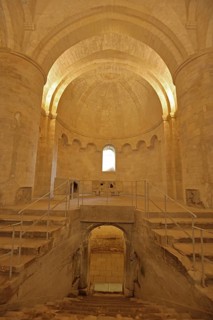 Interior view of the Romanesque church of St. Honorat, Alyscamps, necropolis and ancient Romanesque