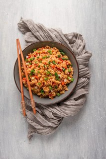 Fried Rice, with vegetables and egg, Chinese cuisine, homemade, no people