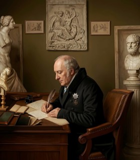 Portrait of Wilhelm von Humboldt, linguist and educational politician, historical illustration,