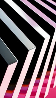A striking 3D render showcasing an abstract composition of metallic and crystal elements in a
