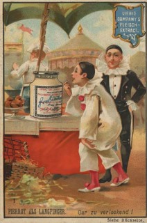 Series Tales of Pierrot, as a thief, thief too tempting, Liebig picture, digitally restored