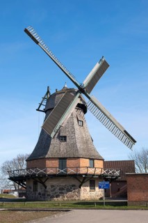 Town windmill, Galerie-Holländer, Malchow, island town, Mecklenburg Lake District, Mecklenburg,