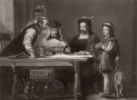 Columbus propounding his theory of a New World