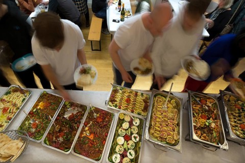 Buffet guests prepared according to recipes of Lebanese cuisine, Bavaria, Germany