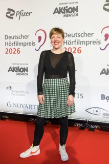 Pola Beck in front of the award ceremony for the German Audio Film Awards at the Colosseum cinema