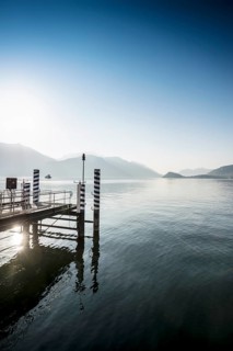 Lake promenade, morning mood, spring, Menaggio, Como province, Lake Como, Lago di Como, Lombardy,