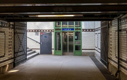 Connecting tunnel at Lichterfelde West S-Bahn station, Berlin, Germany