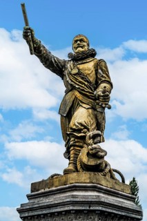 Statue of the famous Dutch admiral and maritime hero Piet Hein, 1870, Delfshaven, historic district