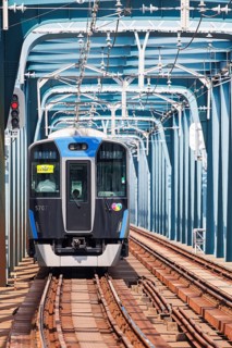 Regional train of the private railway Hanshin Electric Railway in Osaka, Japan