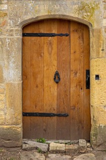 Front door, Cotswold Stone, Mickleton, The Cotswolds, England, Great Britain