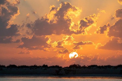 Sunrise on the coast near Khahil, Oman