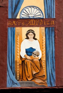 Mural painting, Apothekenstreet, Duderstadt, Lower Saxony, Germany