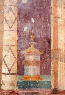 Villa of Poppea, remains of the fresco decoration. Historic town of Oplontis, Torre Annunziata,