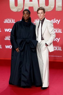Lashana Lynch and Eddie Redmayne at the German premiere of The day of the Jackal at the Zoo Palast