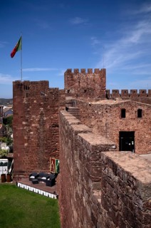 Defence defence tower, castle, Castelo de Silves, Silves, Algarve, Portugal