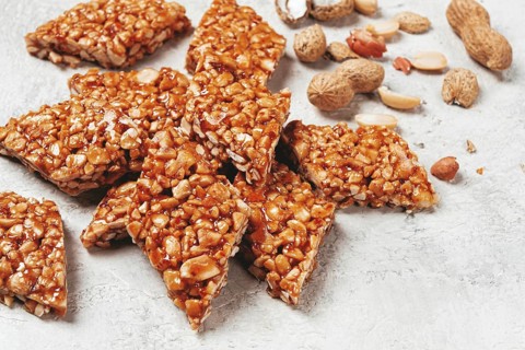 Kozinaki with peanuts, dessert, gozinaki, traditional Georgian cuisine, no people
