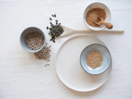 Seed cycling using flaxseed, pumpkin, sunflower, sesame seeds for hormone balance