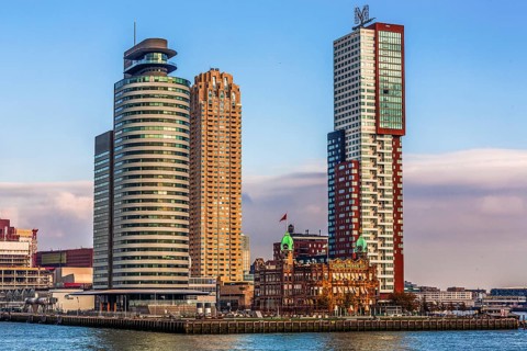 Hotel New York, historic art nouveau building on the Kop van Zuid, former headquarters of the
