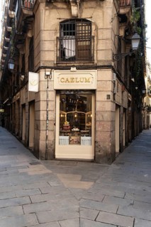 Old bakery in an alleyway in the historic centre of Barcelona, Spain